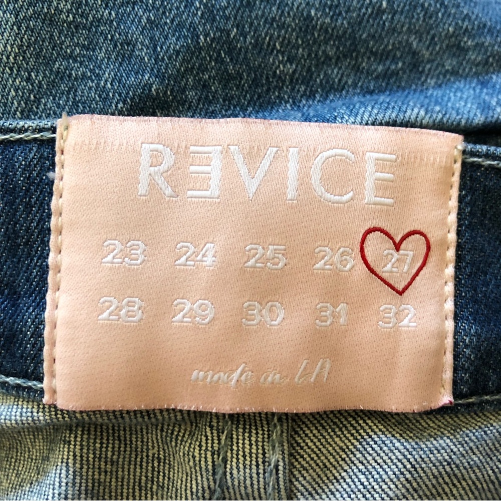 Revice Cropped Patchwork Distressed High Rise Jea… - image 8